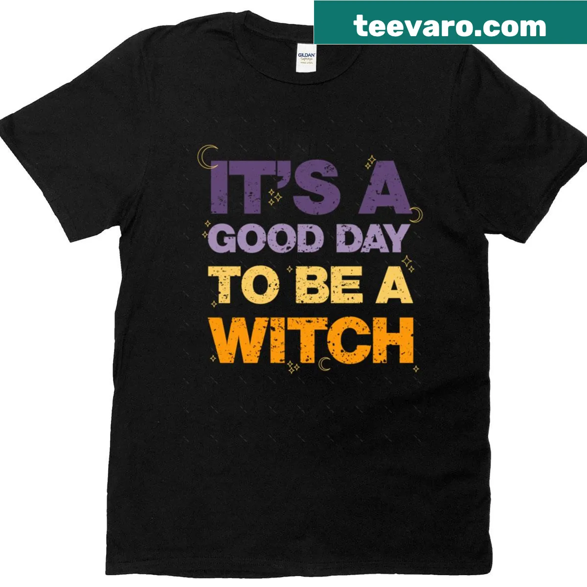 Oversized t-shirt with 'It's A Good Day To Be A Witch' text — on a men's t-shirt