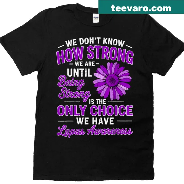 Purple lupus awareness t-shirt with ribbon illustration