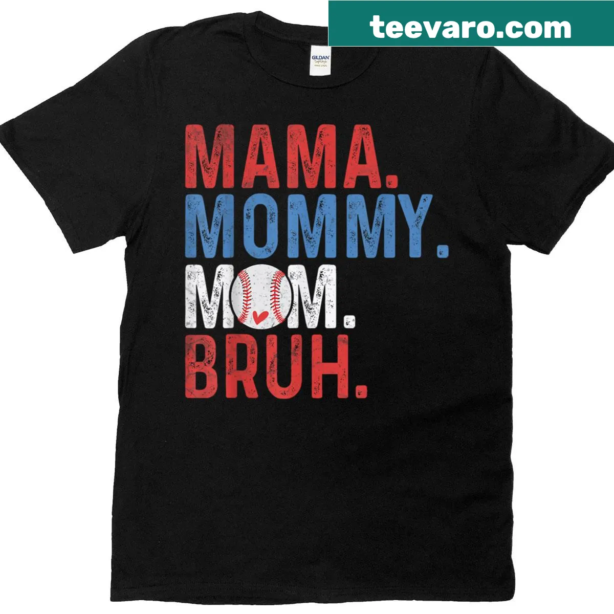 Funny baseball mom t-shirt with vintage design and playful text — on a men's t-shirt
