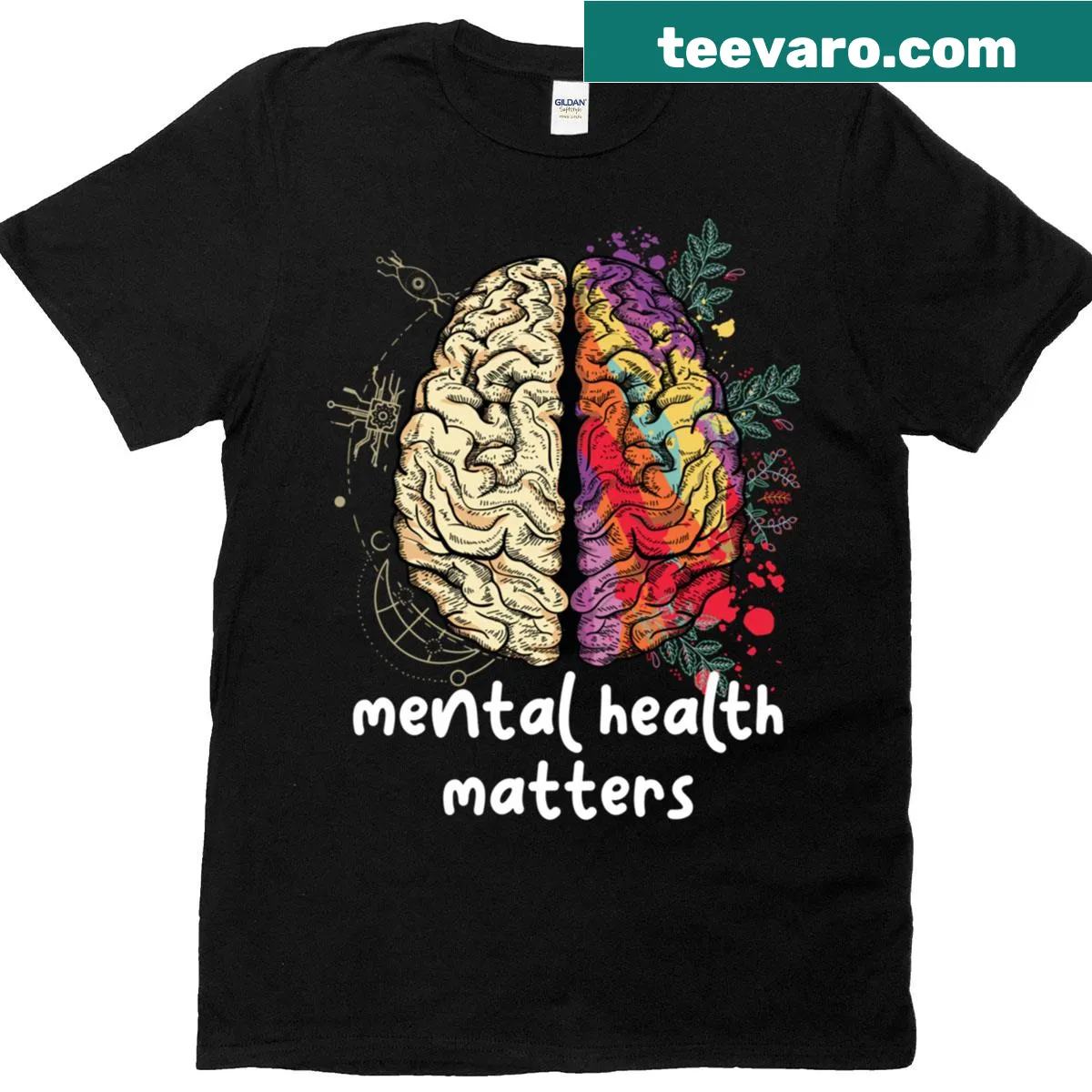 T-shirt with 'Mental Health Matters' message for awareness — on a men's t-shirt