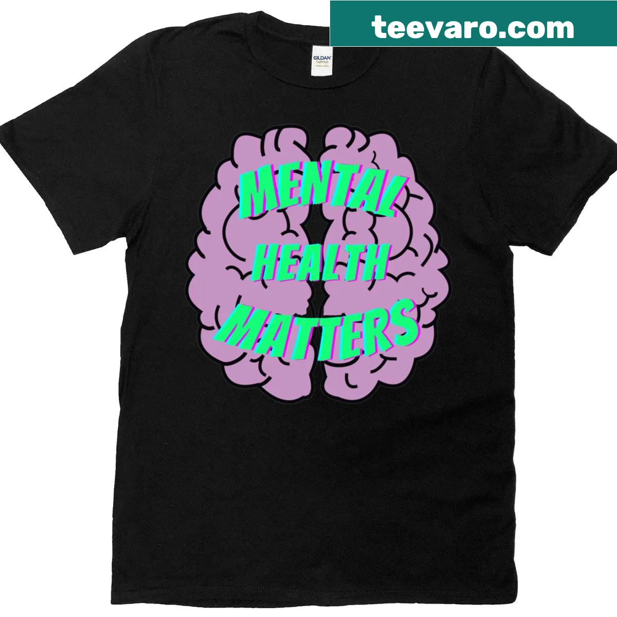 Mental Health Matters T-shirt with bold typography promoting mental health awareness — on a men's t-shirt