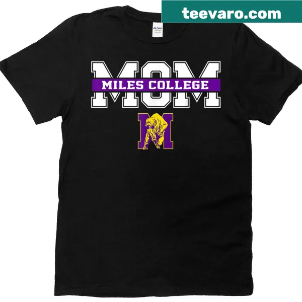 Vintage design t-shirt for Miles College Moms with arch text.