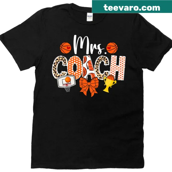 T-shirt for coach wives with 'Mrs Coach' and leopard print design