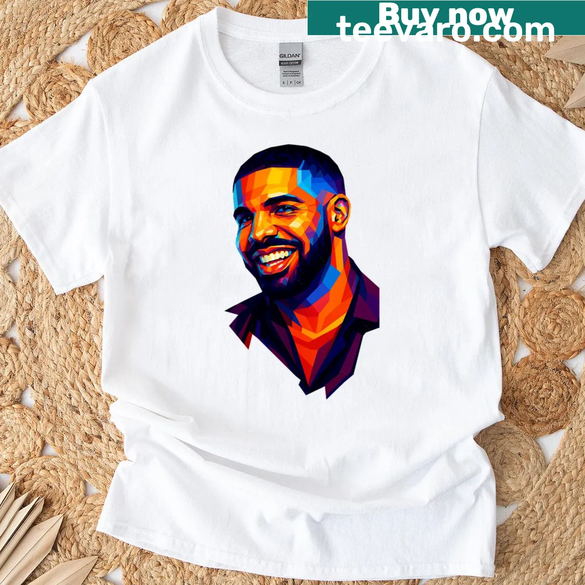 Pop art design T-shirt featuring Drake — on a men's t-shirt