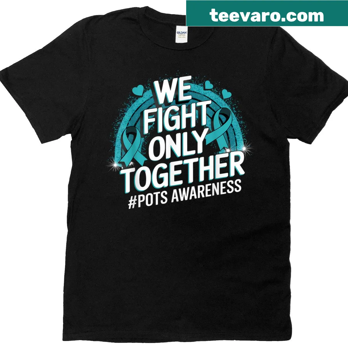 POTS Awareness T-shirt with educational typography — on a men's t-shirt