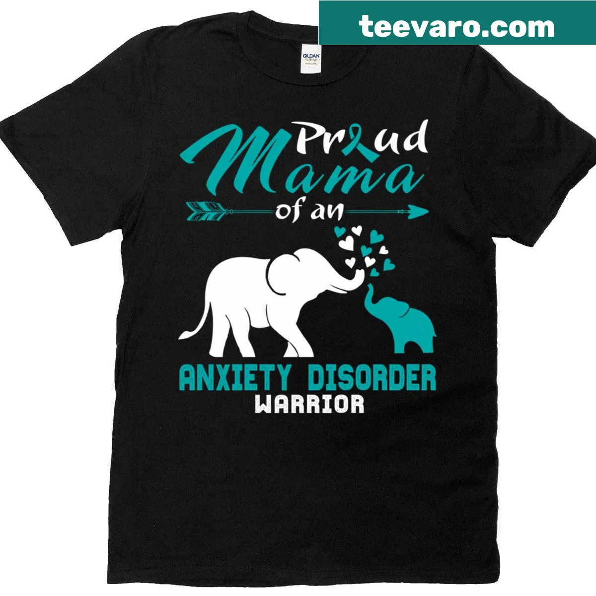 Proud Mama t-shirt with supportive text about anxiety — on a men's t-shirt