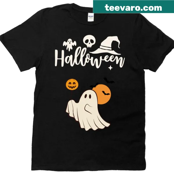 Cartoon ghost Halloween t-shirt perfect for festive fun