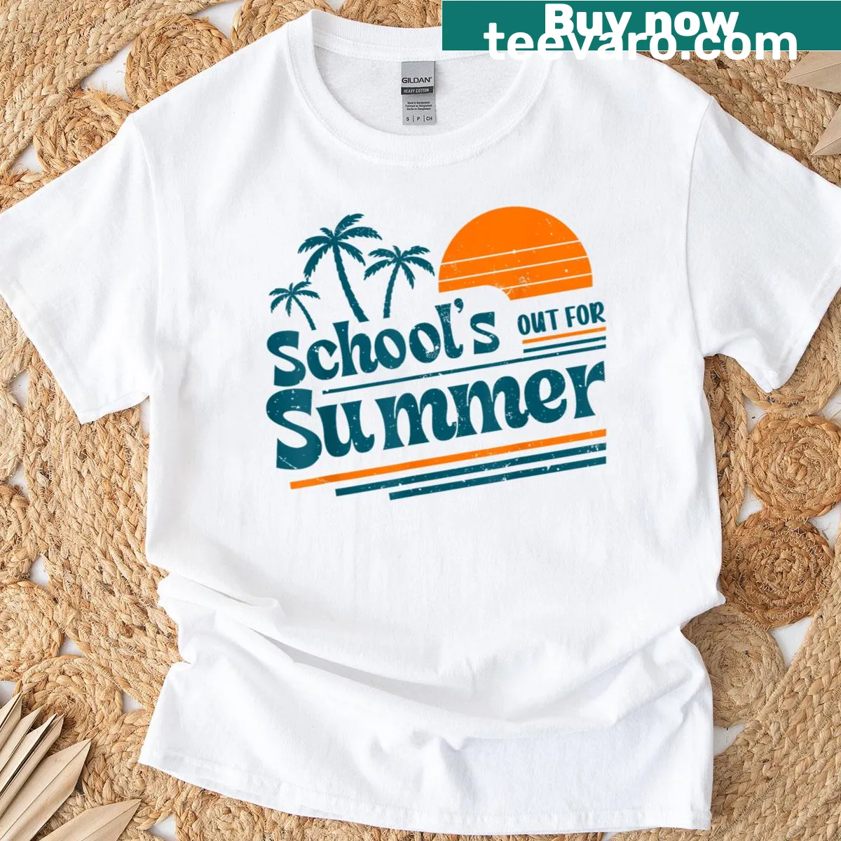 T-shirt celebrating the last day of school with playful design — on a men's t-shirt