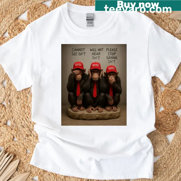 Cartoon monkeys depicting see no evil, hear no evil, speak no evil theme.