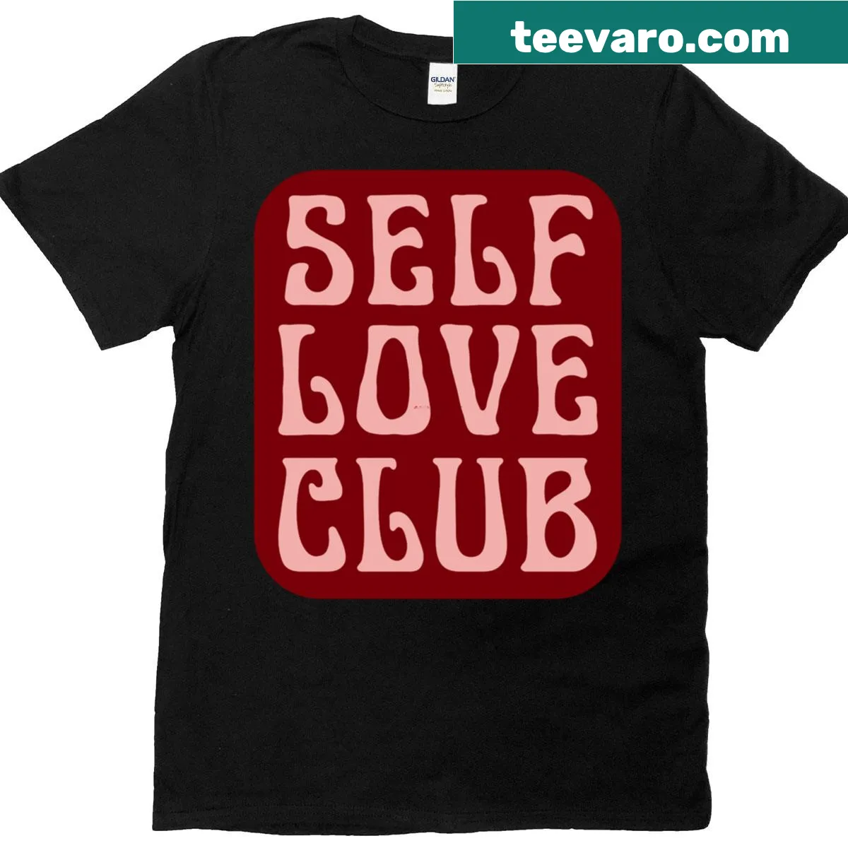 Oversized T-shirt featuring a cherry and pink design promoting self-love — on a men's t-shirt