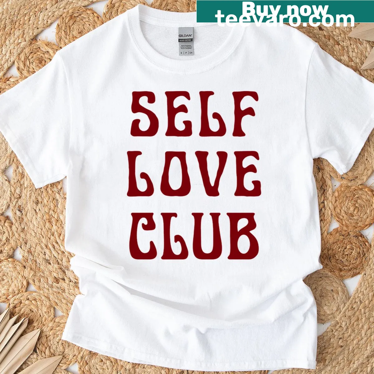 Illustrated self-love design with cherries and playful text — on a men's t-shirt