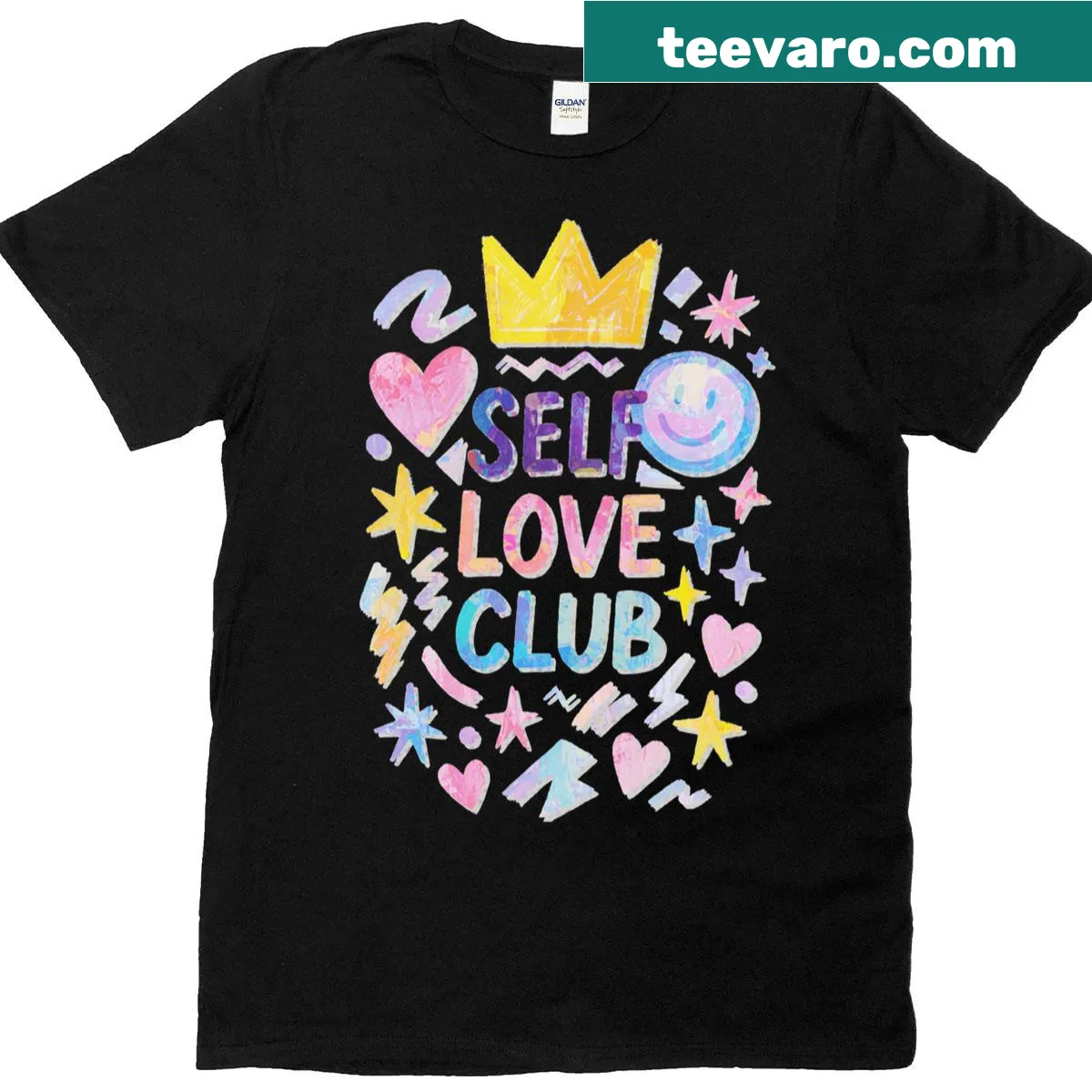 Empowering oversized T-shirt promoting self-love vibes — on a men's t-shirt
