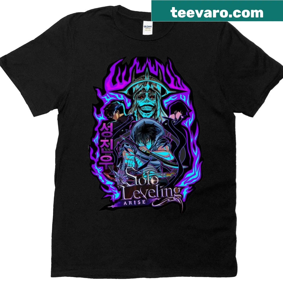 Fantasy-themed t-shirt featuring a bold warrior illustration — on a men's t-shirt