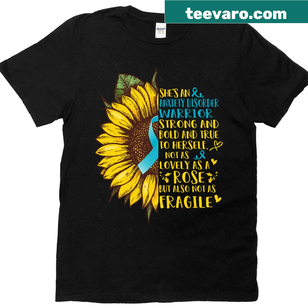 Empowering t-shirt for women facing anxiety disorders with a strong message — on a men's t-shirt