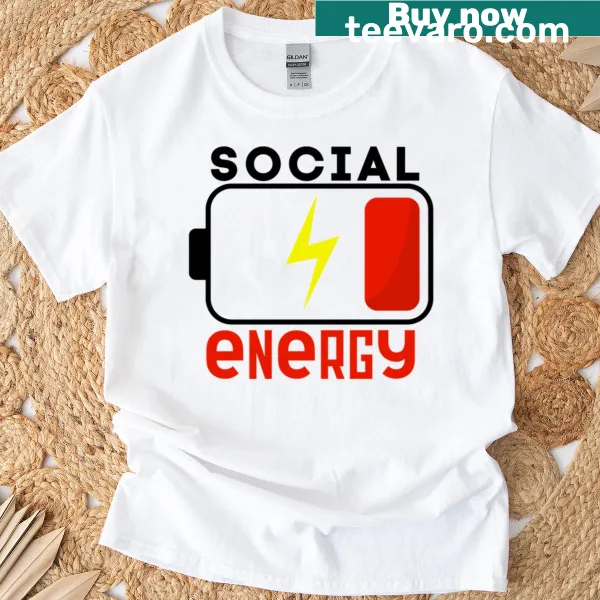 Minimalist T-shirt with social energy graphic