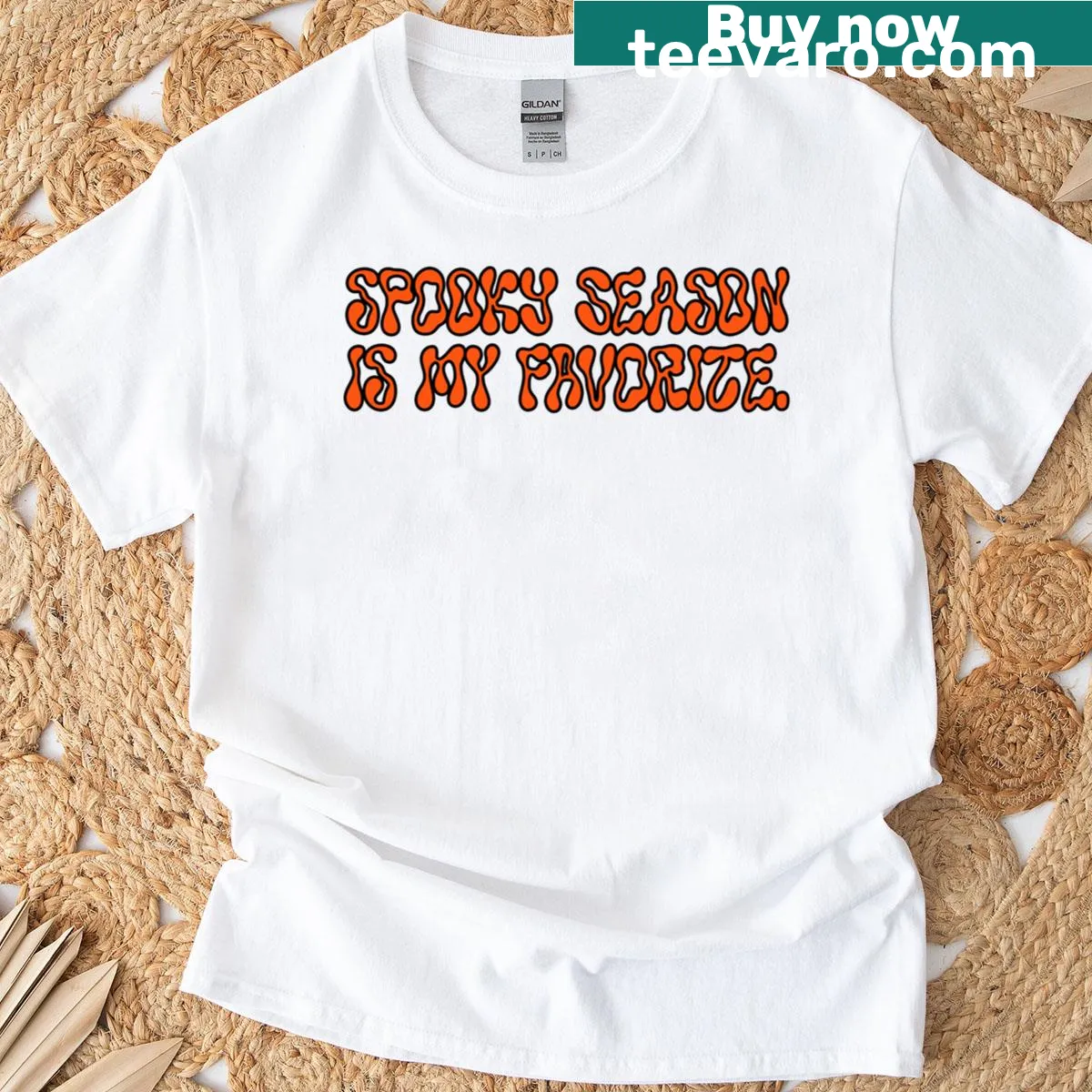 T-shirt celebrating Spooky Season Is My Favorite with cheerful text — on a men's t-shirt
