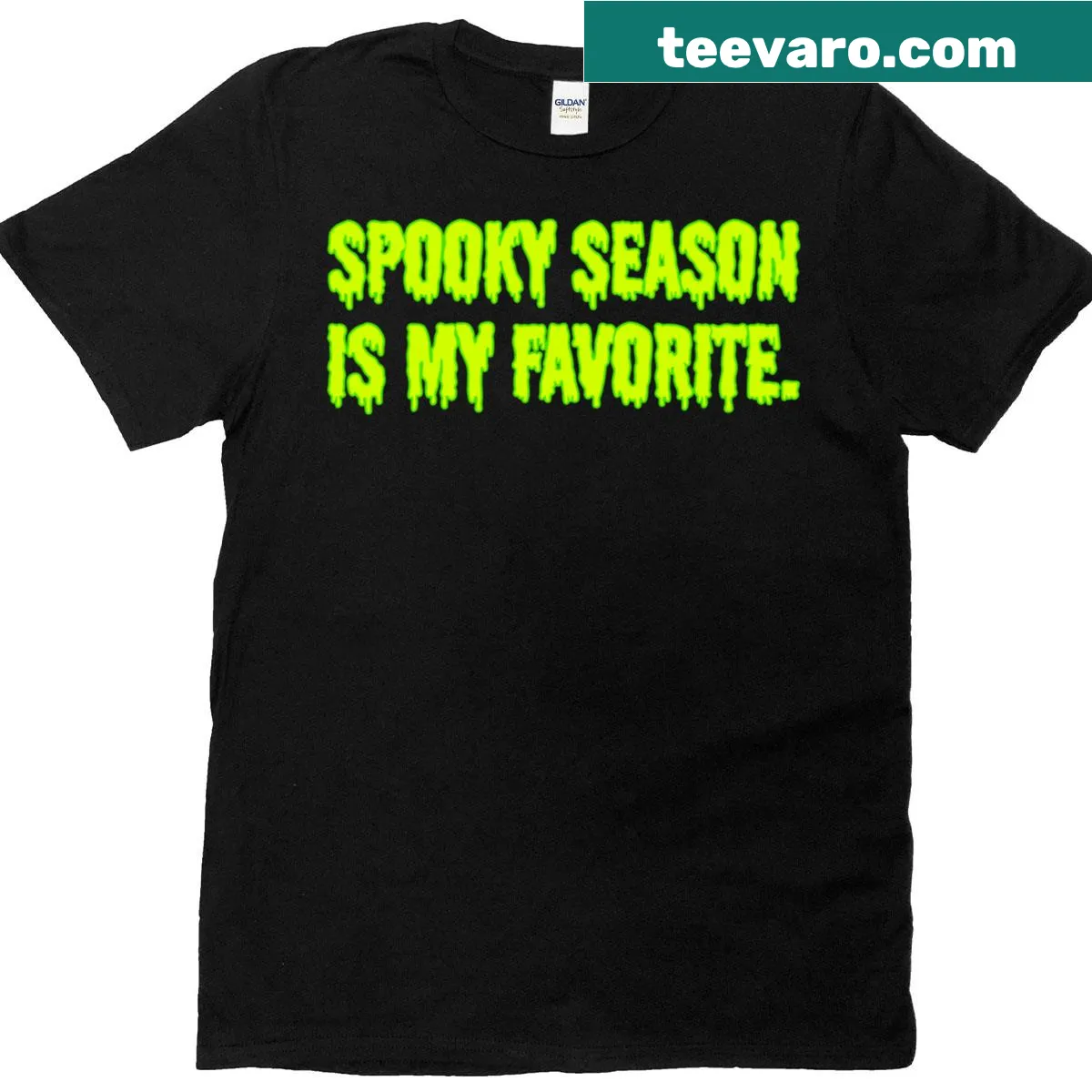 Oversized T-shirt featuring playful spooky season design — on a men's t-shirt