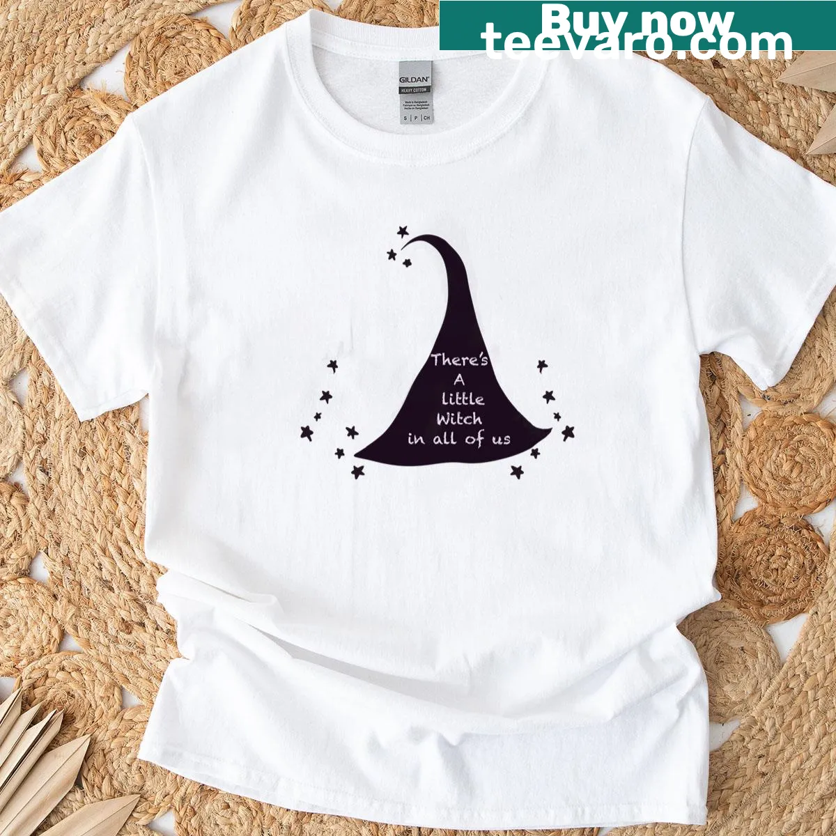 Enchanting witch illustration on a Halloween T-shirt — on a men's t-shirt