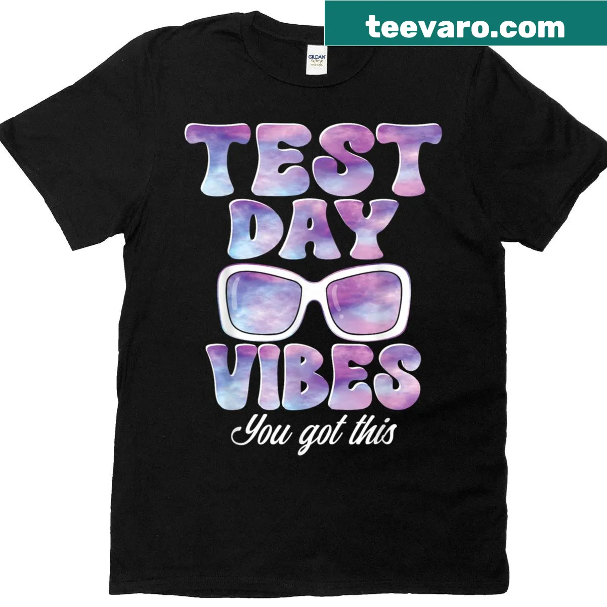 Playful test day vibes t-shirt for teachers and students — on a men's t-shirt