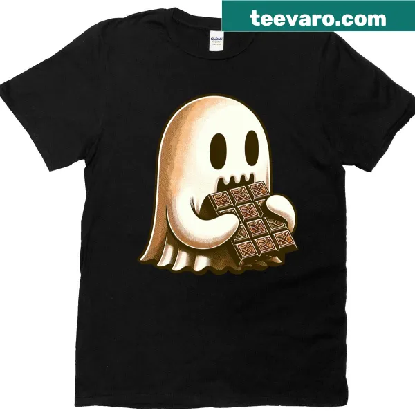 Vintage T-shirt featuring a ghost eating chocolate graphic