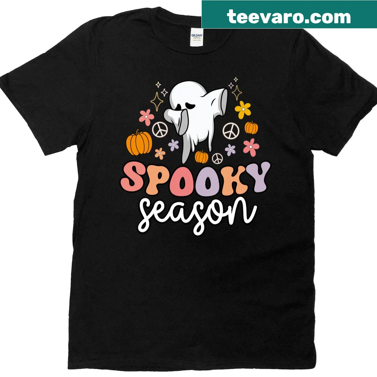 Funny dabbing ghost graphic T-shirt for Halloween — on a men's t-shirt