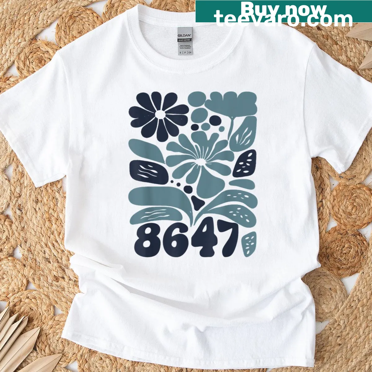 Vintage T-shirt with subtle anti-Trump message and floral design — on a men's t-shirt