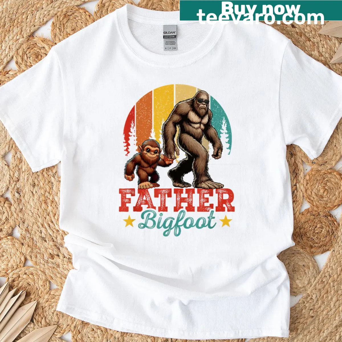 Men's vintage Bigfoot graphic T-shirt, ideal for Father's Day. — on a men's t-shirt