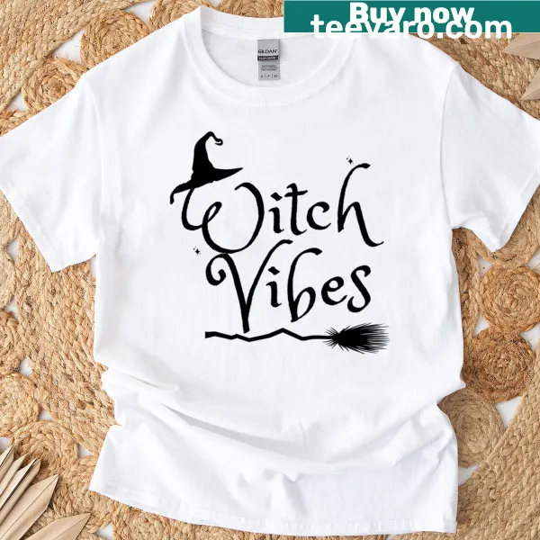 Witty T-shirt featuring Witch Vibes text