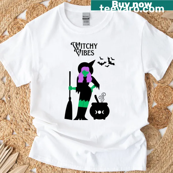 Active t-shirt with motivational phrase 'Witchy Vibes'