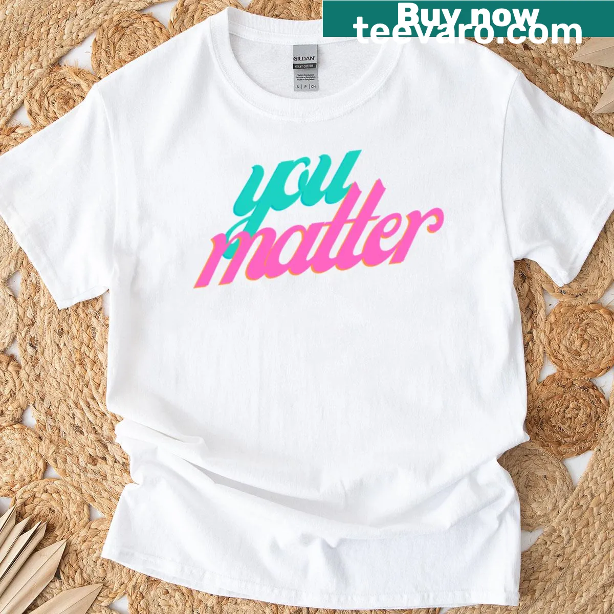 Inspirational 'You Matter' graphic T-shirt for mental health — on a men's t-shirt