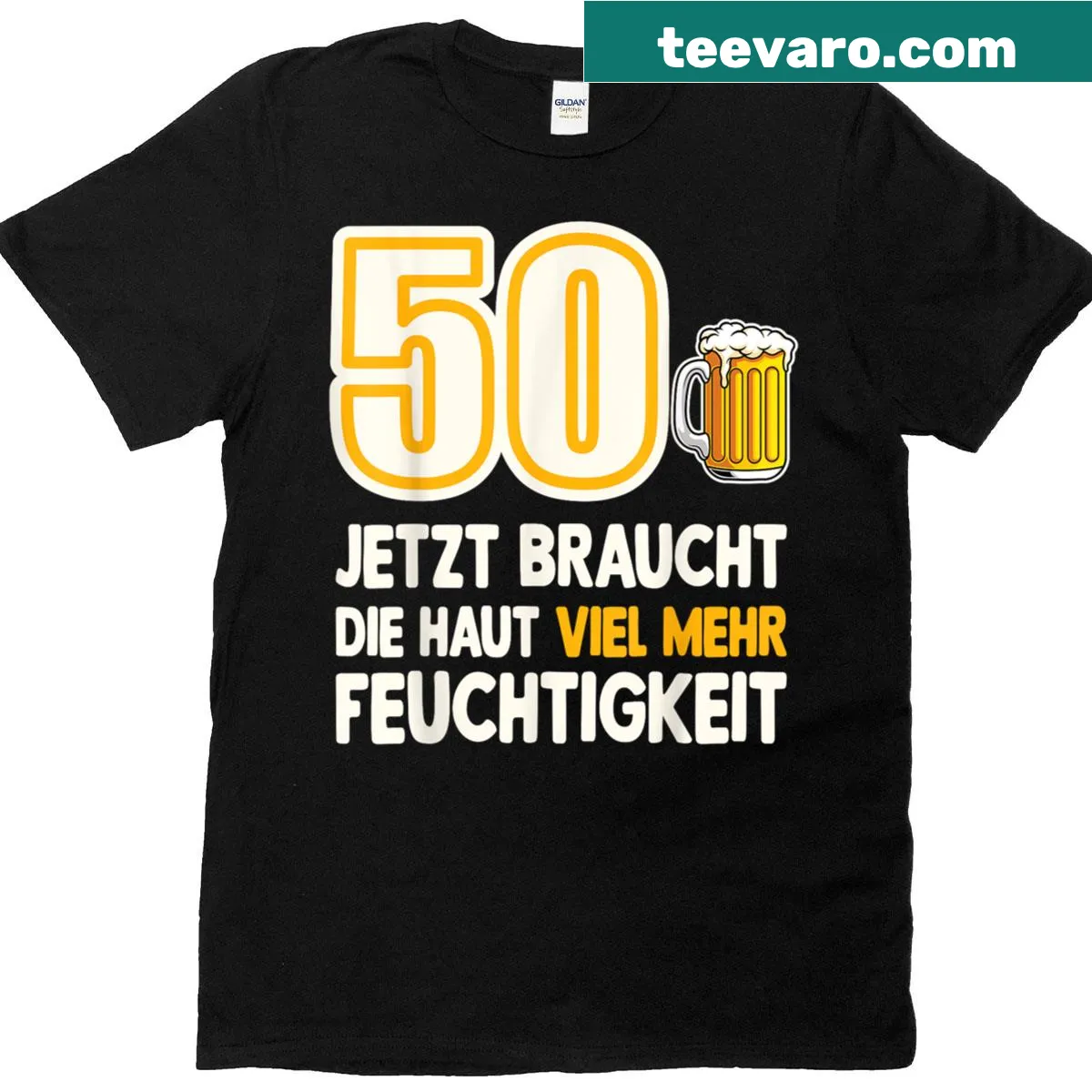 Funny beer drinker t-shirt for 50th birthday celebration — on a men's t-shirt