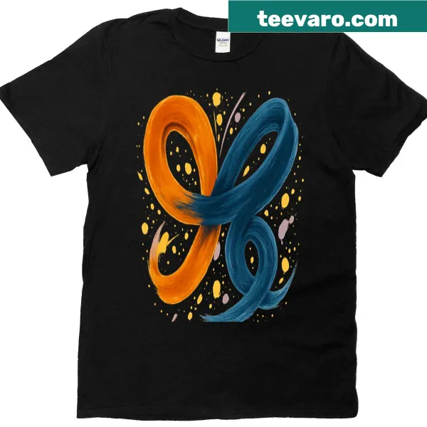 Oversized T-shirt featuring abstract brushstroke ribbon art design