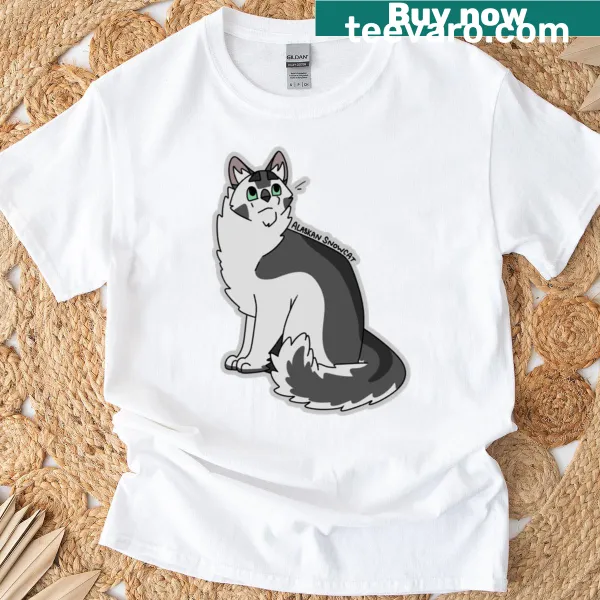 Illustrated Alaskan snowcat on a T-shirt.