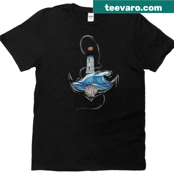 Oversized T-shirt with Anchor Amp Lighthouse graphic
