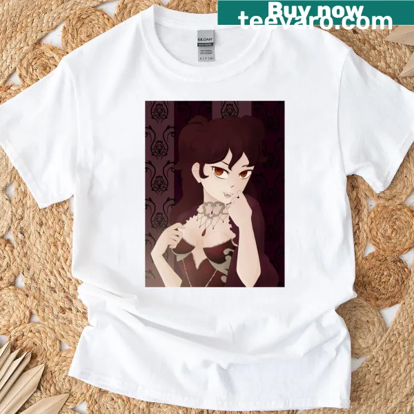 Illustration of an anime vampire girl on a premium t-shirt