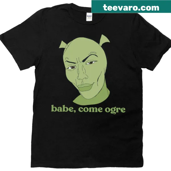 Oversized t-shirt featuring a humorous ogre graphic