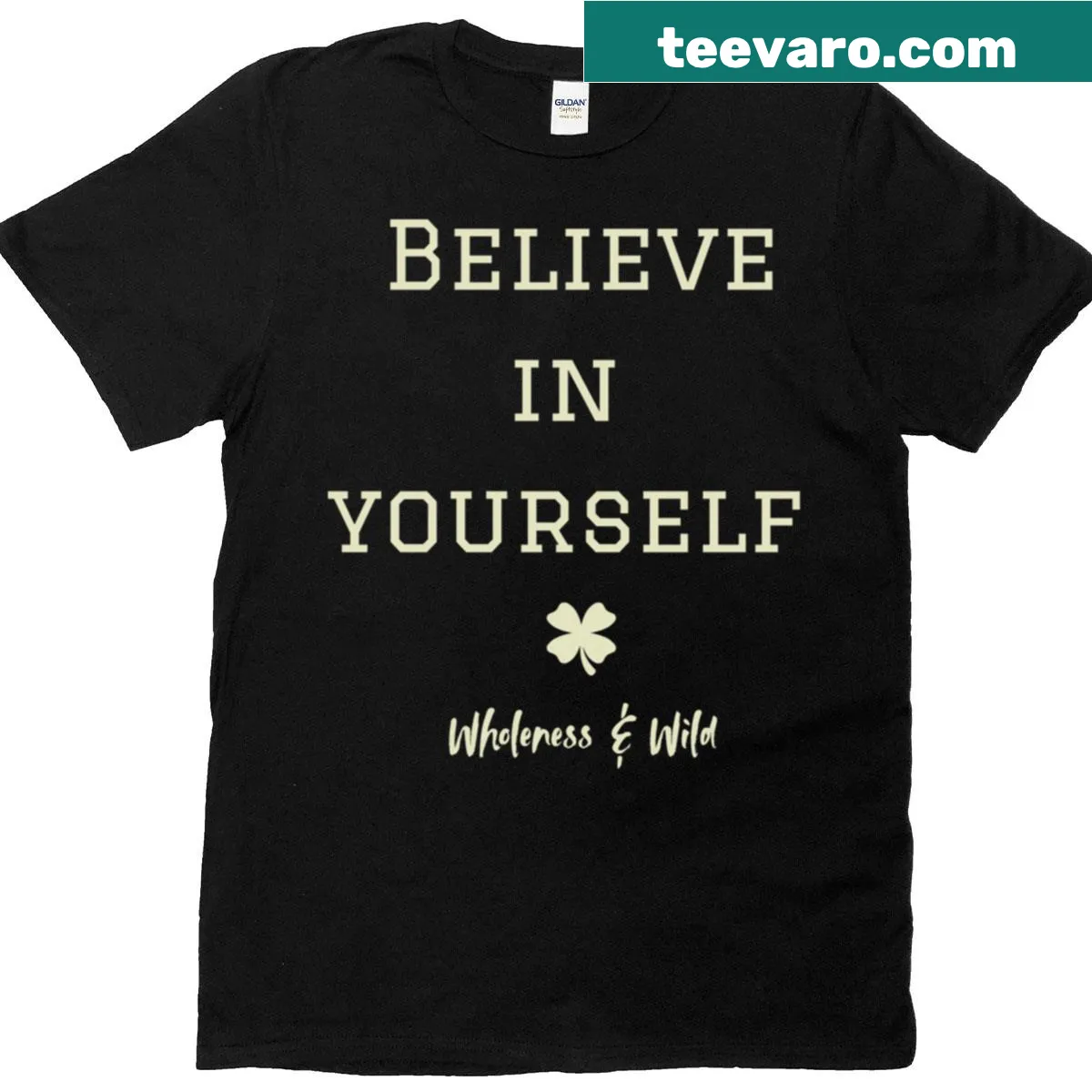 Motivational oversized t-shirt with 'Believe In Yourself' text design — on a men's t-shirt