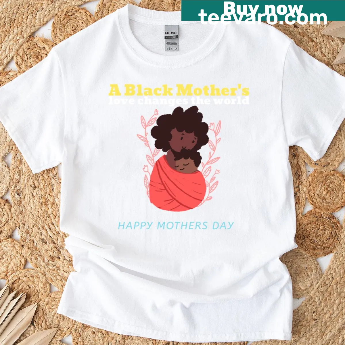 Mothers Day t-shirt with bold text honoring black mothers — on a men's t-shirt
