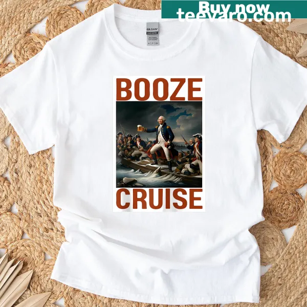 Funny July 4th t-shirt featuring George Washington with beer