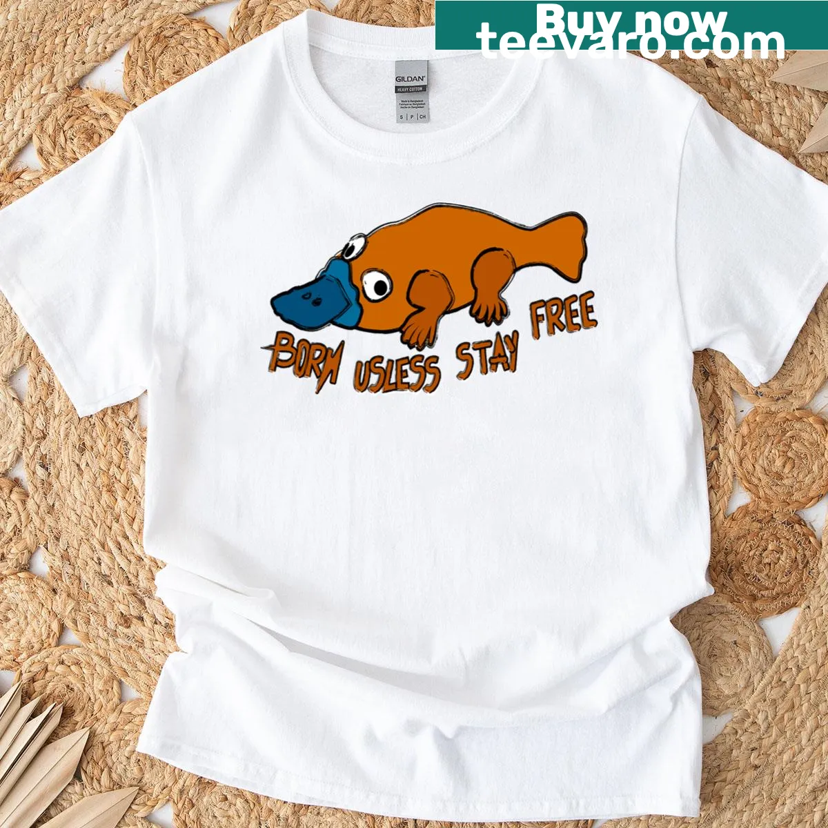 Edgy platypus anarchist shirt with unique animal illustration — on a men's t-shirt