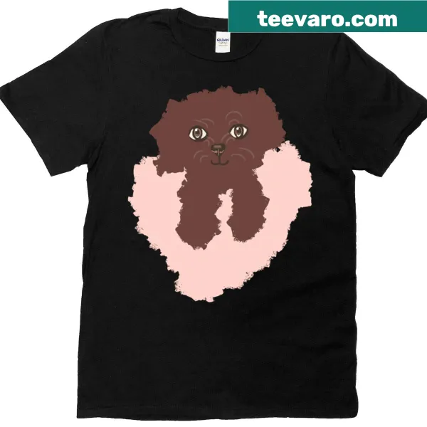 Cute illustration of a fluffy poodle puppy on a T-shirt
