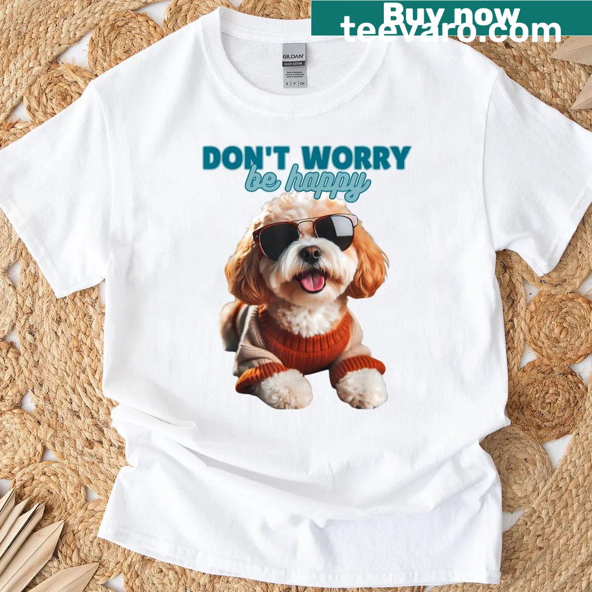 Cute dog quote t-shirt featuring a Cavachon design — on a men's t-shirt