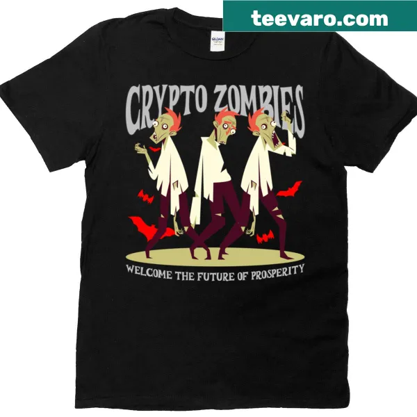 Crypto Zombies illustration on a trendy T-shirt