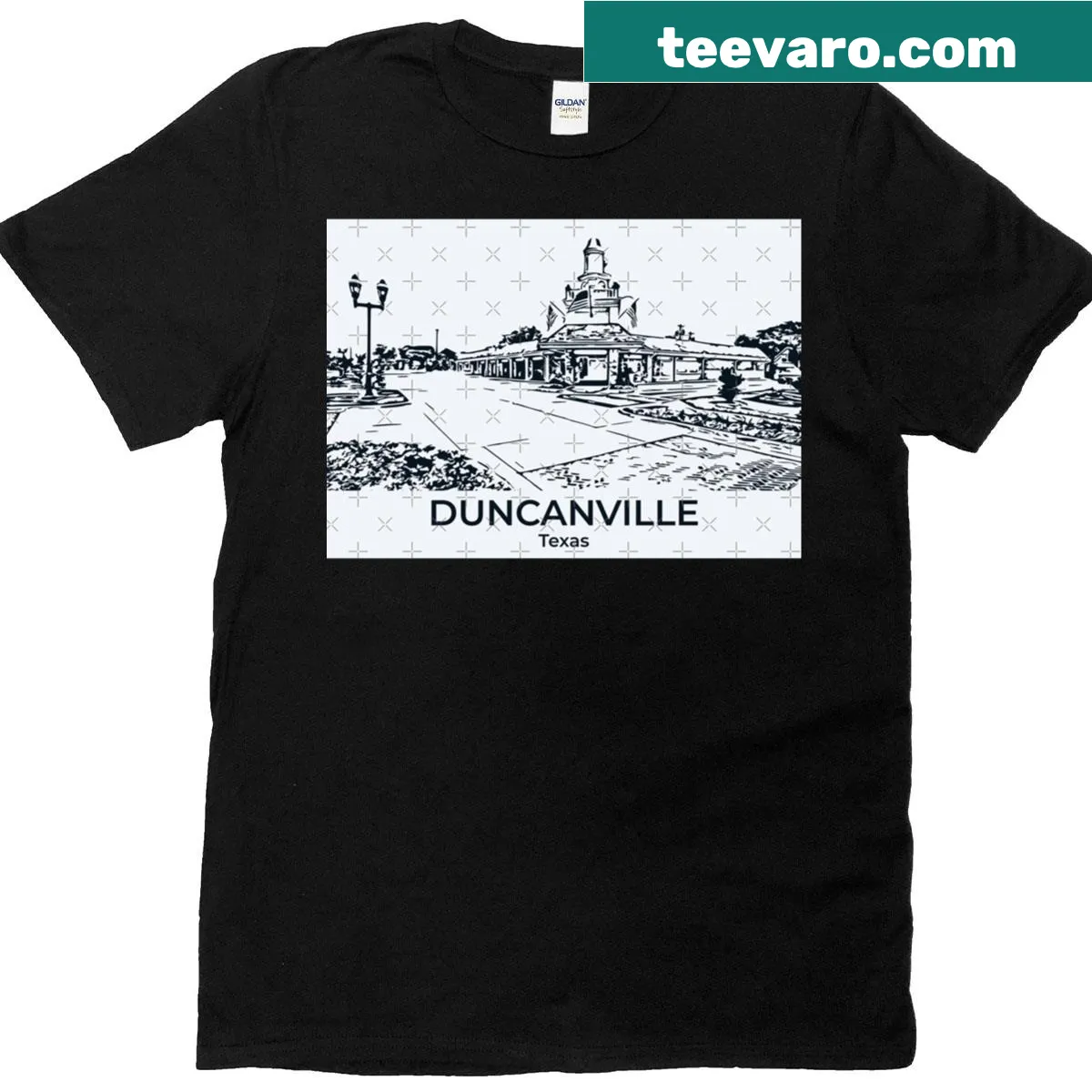 Vintage-style shirt featuring 'Duncanville' text — on a men's t-shirt