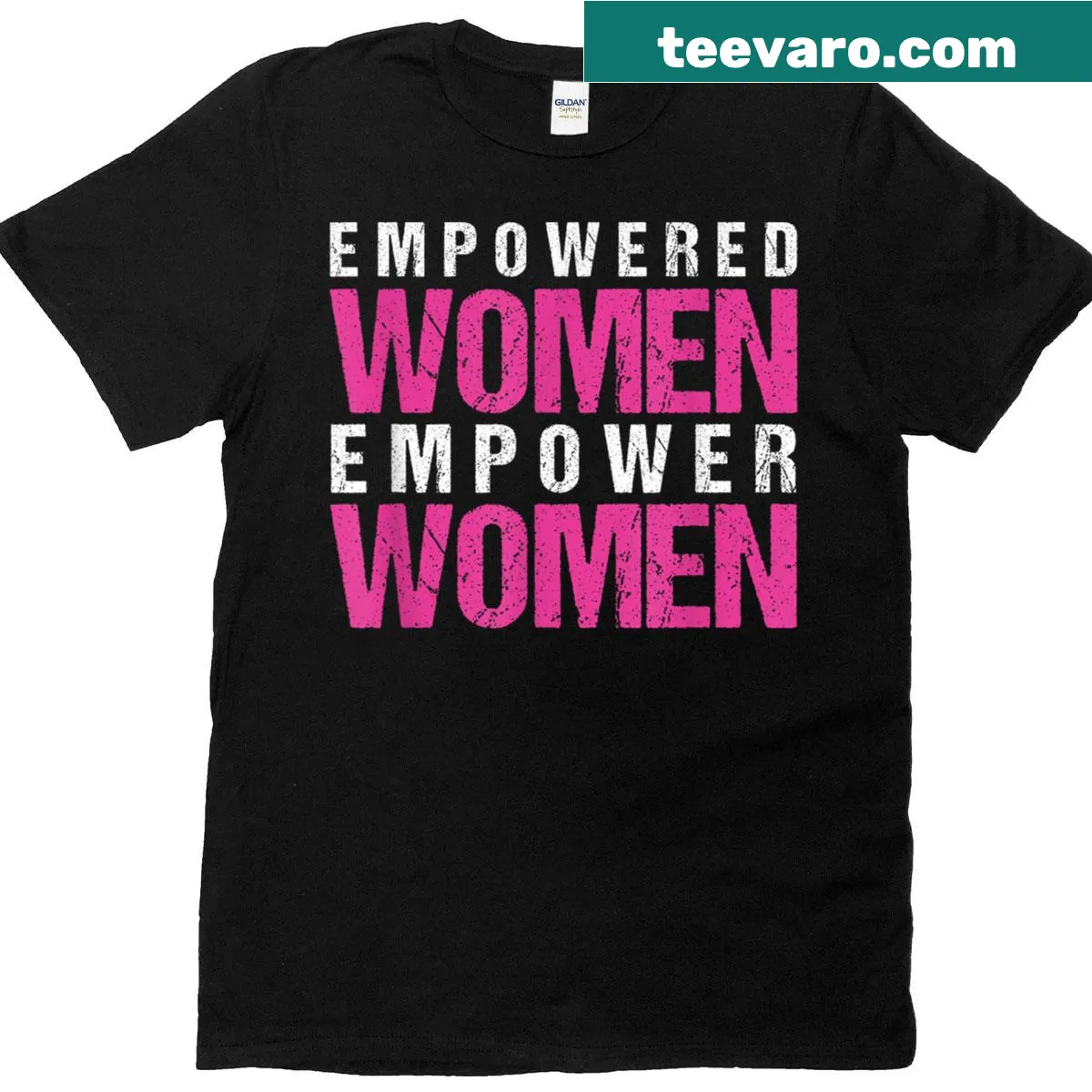 Inspirational t-shirt with 'Empowered Woman Empower Woman' text, feminist message — on a men's t-shirt