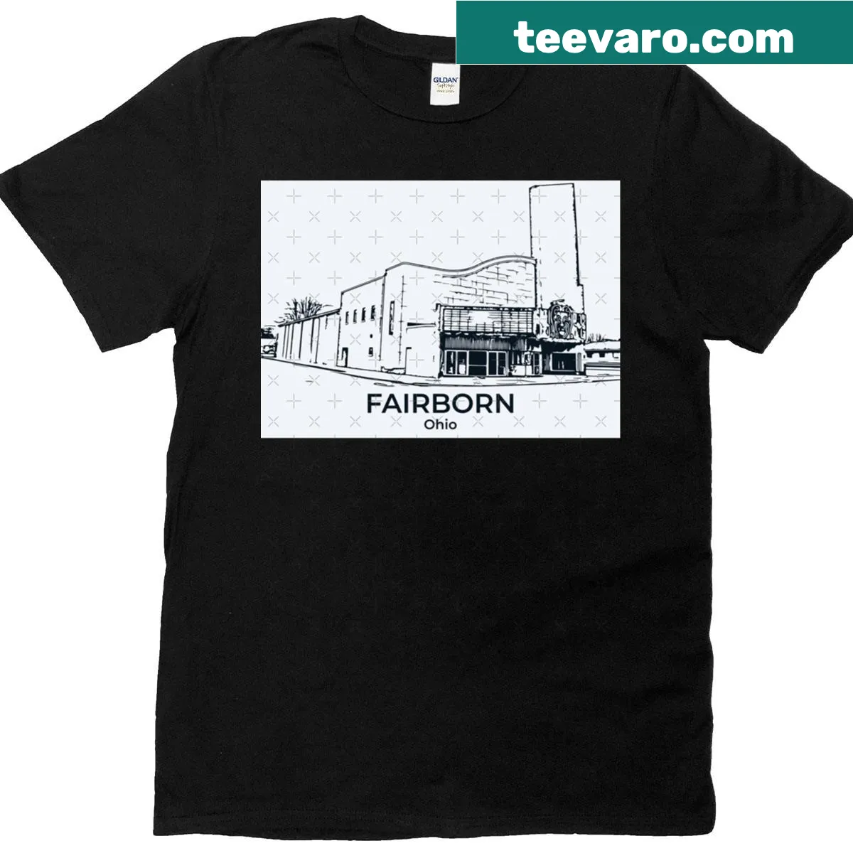 T-shirt featuring Fairborn, Ohio with prominent text — on a men's t-shirt