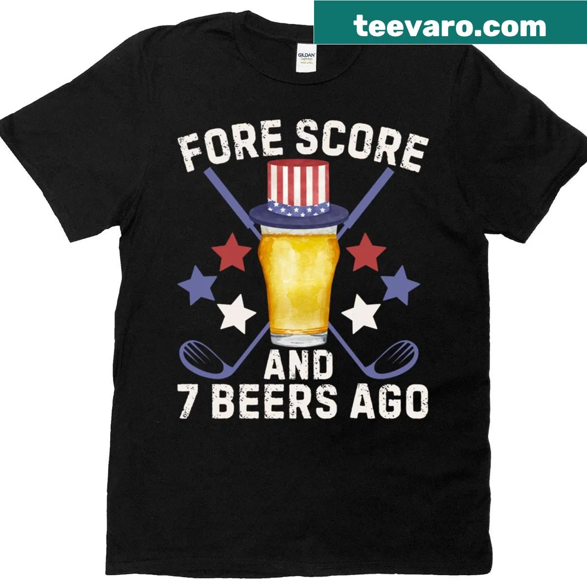 Humorous Fourth of July golfer t-shirt with playful text — on a men's t-shirt