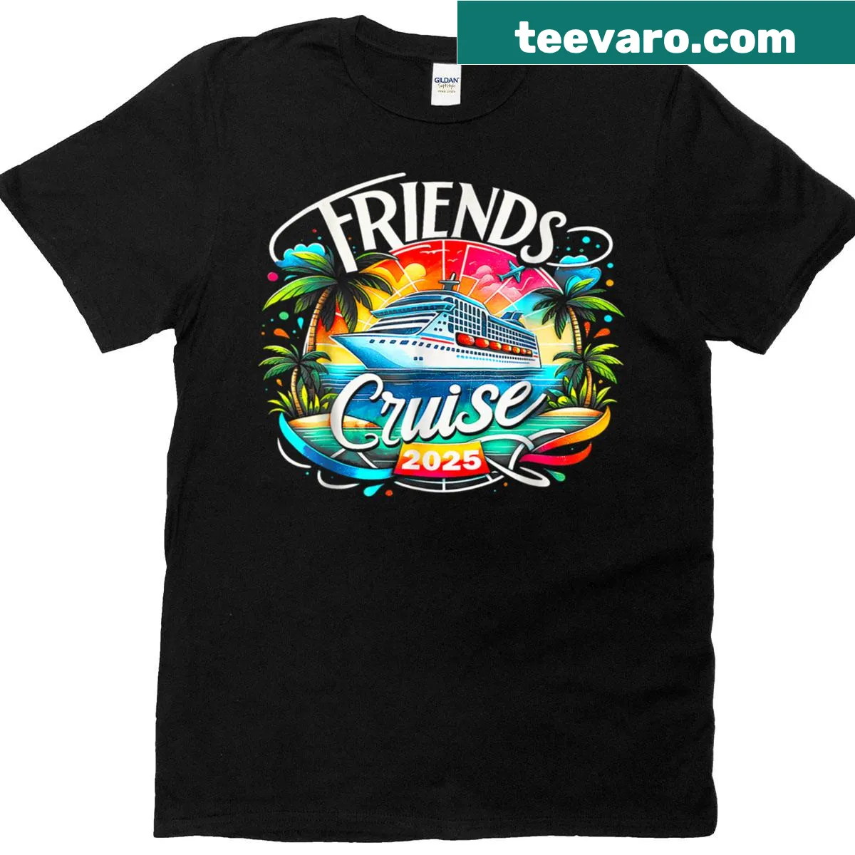 Funny T-shirt for friends cruise with 'Cruise Squad 2025' text — on a men's t-shirt