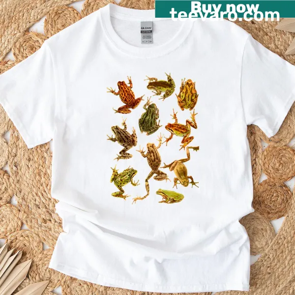 Cartoon T-shirt featuring a frog-catching theme for kids.