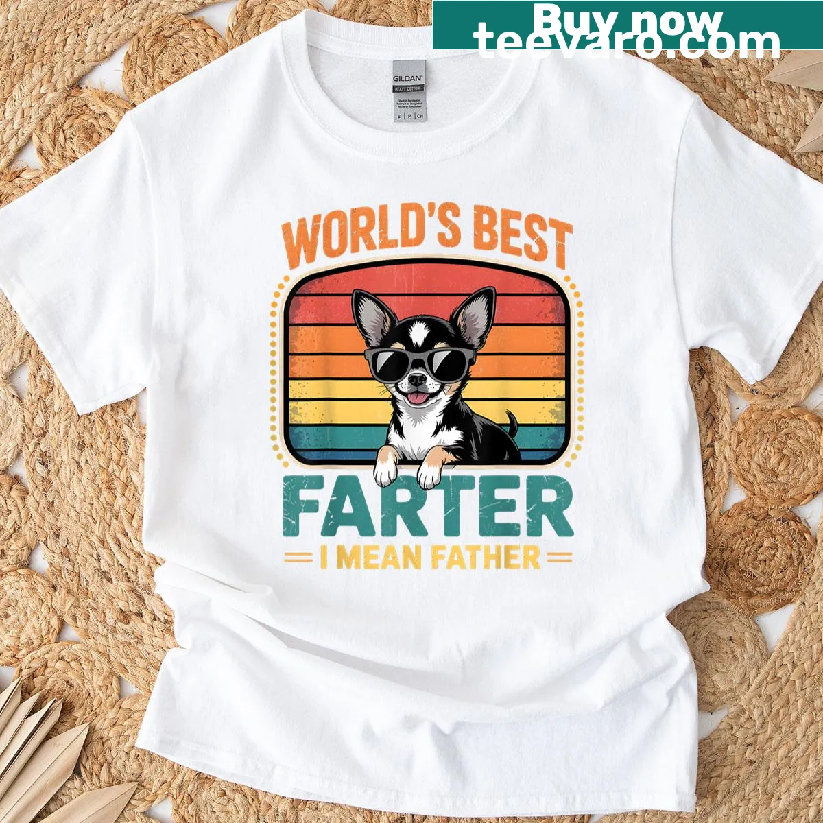 Funny Dad Dog T-shirt with humorous saying about being a father — on a men's t-shirt